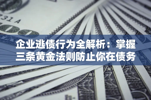 北京企业逃债行为全解析：掌握三条黄金法则防止你在债务乱局中“踩雷”